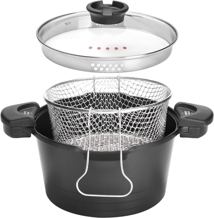 Multifunctionele Kookpan 24 cm Antiaanbaklaag Inductie Frituurmand - Foto 1