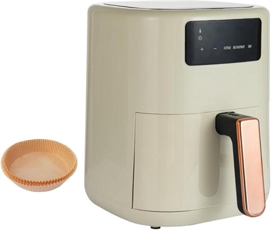Multifunctionele luchtfriteuse Huishoudelijke luchtfriteuse 8 liter grote capaciteit multifunctionele elektrische friteuse witte olievrije volautomatische friet (Kleur: Blan