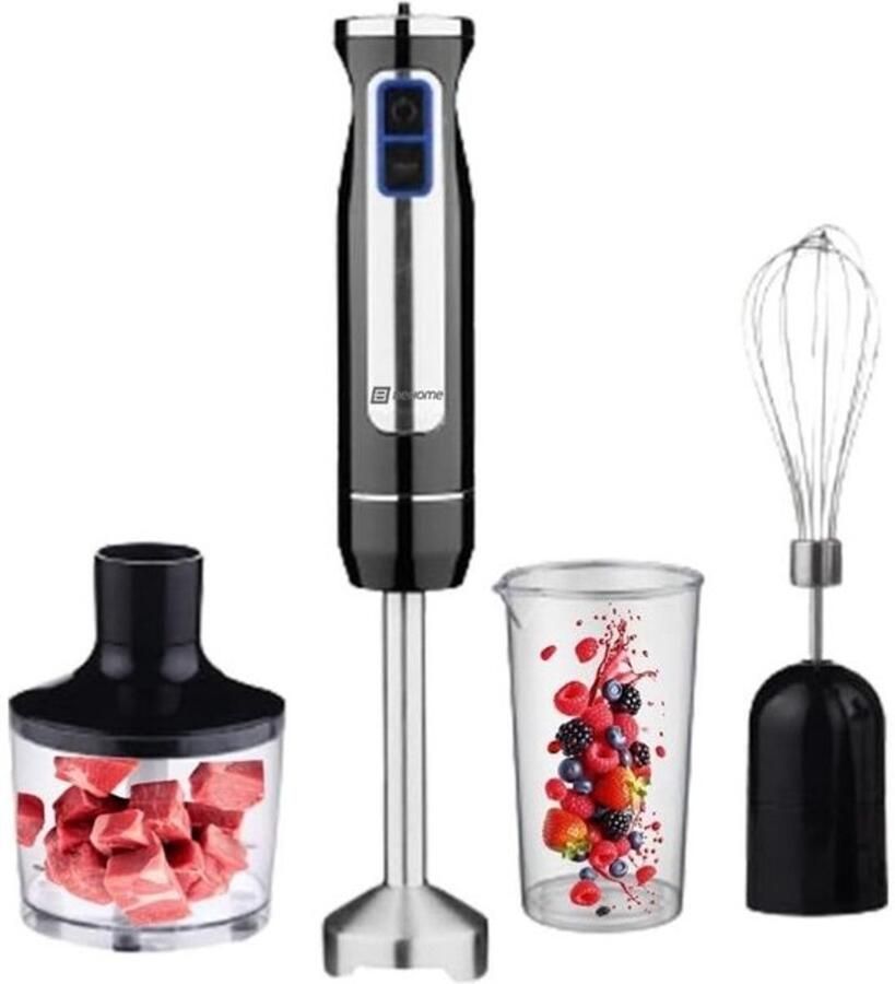 Multifunctionele mixer 3-in-1 hakmolen 8 snelheden met 860 ml beker 600 ml garde minipimer dompelmixer 800 W met ledlicht