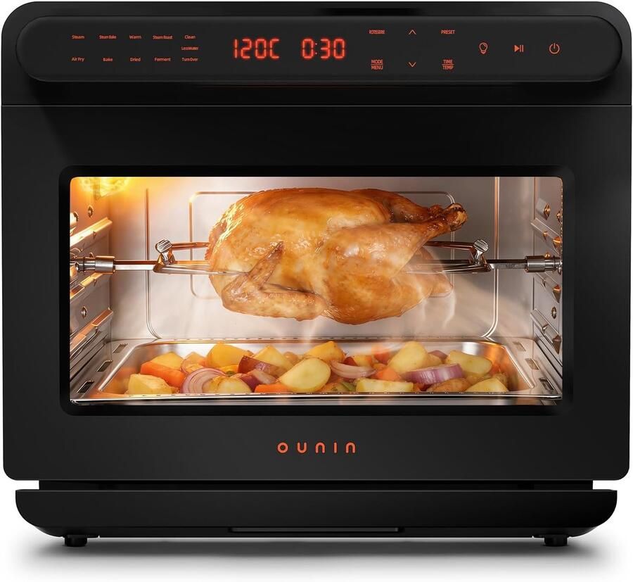 Multifunctionele Oven Compacte Keukenoven Snelle Maaltijden 9-in-1 Apparaat 24 Liter Capaciteit Zwart
