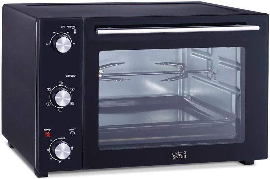 Multifunctionele Oven Elektrische Mini Oven Thuis Koken Met Grillspies 58 Liter Zwart