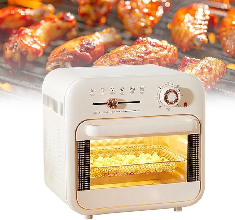 Multifunctionele Oven Heteluchtoven Airfryer Gezond Koken Dubbele Laag Capaciteit 18 Liter Wit