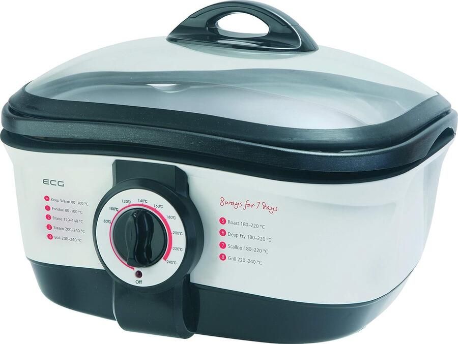 Multifunctionele pan Elektrische kookpan Veelzijdig koken 8 kookfuncties 5 liter Wit