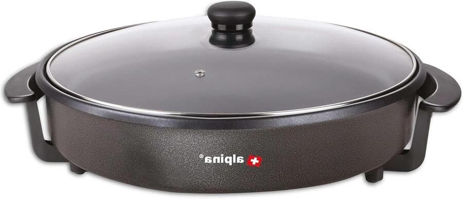 Multifunctionele pan Elektrische pan Veelzijdig koken Krachtige 1500 Watt Ø 40 cm Zwart