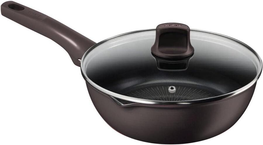 Multifunctionele Pan Koekenpan Kookpan Dagelijks Koken Titanium 6X Anti-aanbaklaag 22 cm Zwart