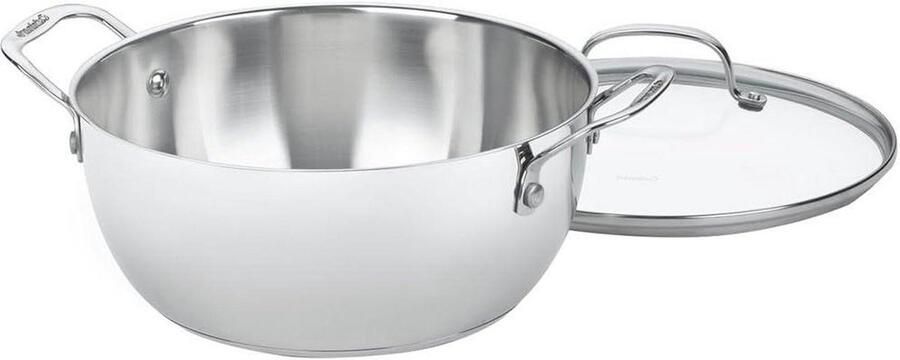 Multifunctionele Pan Kookpan Dagelijks Koken Gelijkmatige Warmteverdeling 5.5 Liter Zilver
