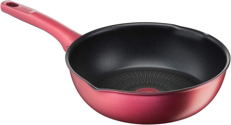 Multifunctionele pan Kookpan koekenpan Lekker koken Titanium anti-aanbaklaag 26 cm Rood