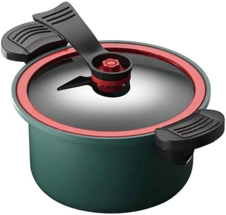 Multifunctionele Pan Slowcooker Stoofpan Gezonde Maaltijden Antiaanbaklaag Magnetronbestendig 3.5 Liter 24cm Groen