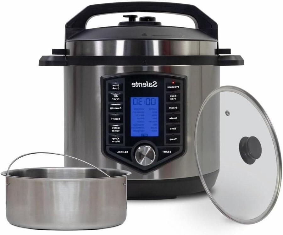 Multifunctionele Pan Snelkookpan Rijstkoker Maaltijden Bereiden 11-in-1 Functionaliteit 6 Liter Zilver