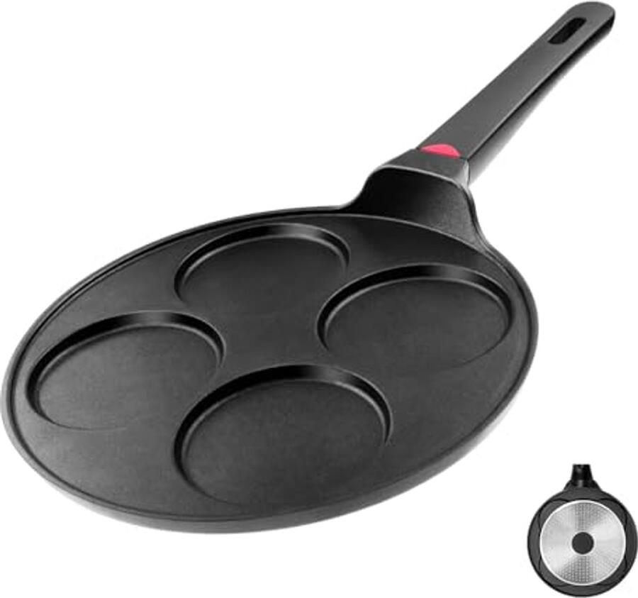 Multifunctionele Pannenkoekenpan met Anti-aanbaklaag 10 5 inch Mini Grill Pan voor Pannenkoeken en Omeletten