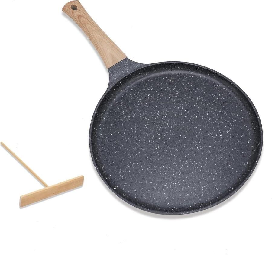 Multifunctionele Pannenkoekpan Keuken Koekenpan Lekker Koken Antiaanbaklaag 24cm Zwart - Foto 1