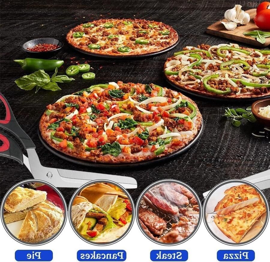 Multifunctionele Pizzasnijder van 27 cm met Scherp Rvs Mes Vaatwasmachinebestendig en Ideaal voor Perfecte Pizza Sneden