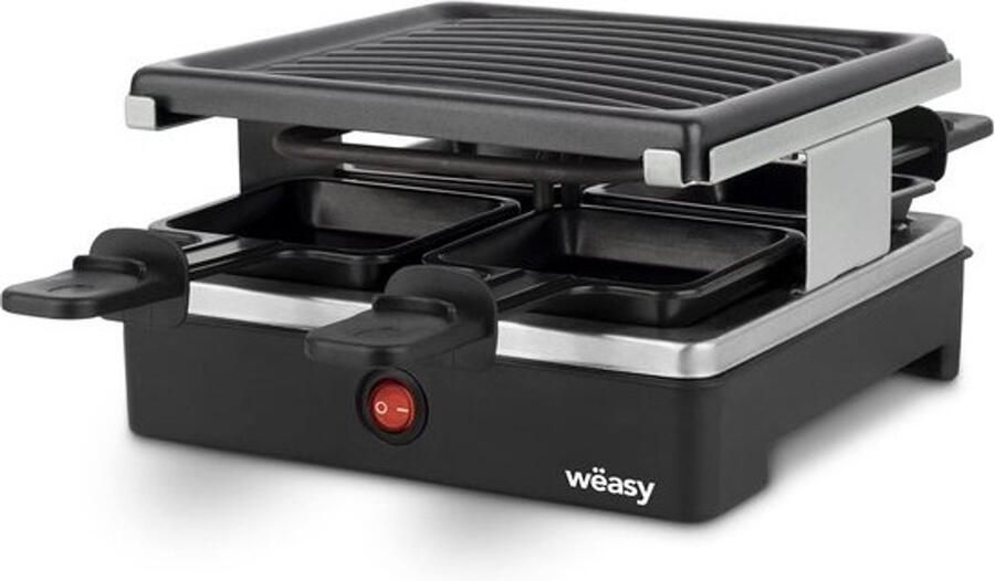 Multifunctionele Raclette en Grill voor 4 Personen met Antiaanbaklaag
