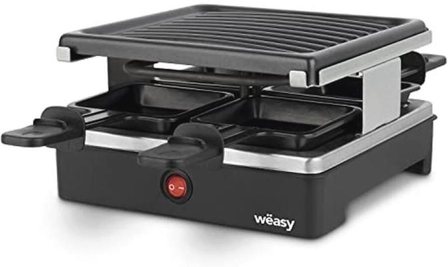 Multifunctionele Raclette en Grill voor 4 Personen met Antiaanbaklaag