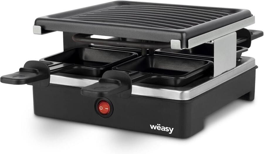 Multifunctionele Raclette en Grill voor 4 Personen met Antiaanbaklaag