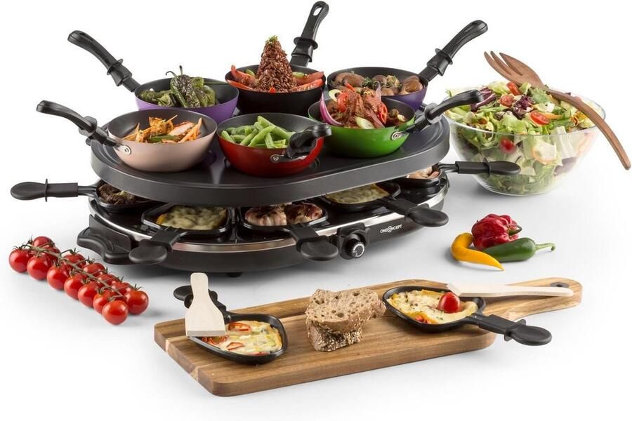 Multifunctionele Raclette en Wok Grill voor 8 Personen 1200W