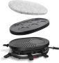 SnelShoppen Raclette-apparaat 4-in-1 voor 8 Personen Multifunctioneel met Grillsteen Grillplaat en Pannenkoekenplaten Inclusief 8 Pannen Vaatwas - Thumbnail 1
