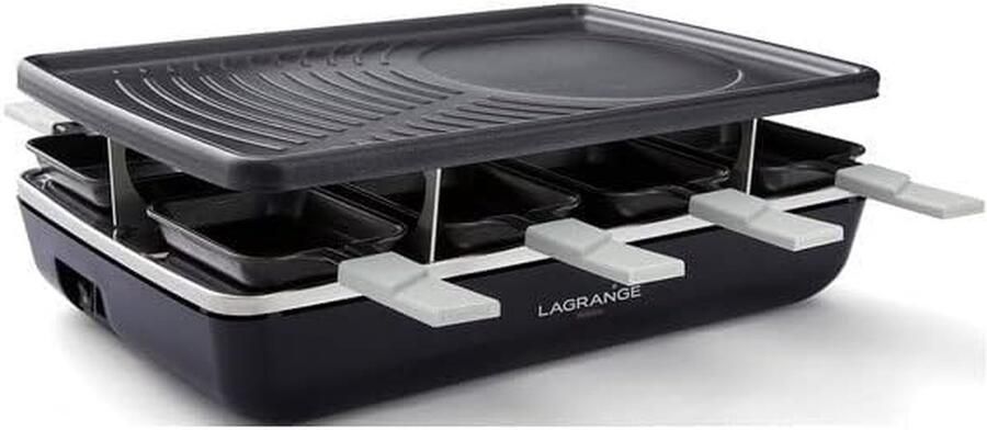 Multifunctionele Raclette Grill Pannenkoekenmaker Gezellig Eten 3 Functies 8 Personen Zwart