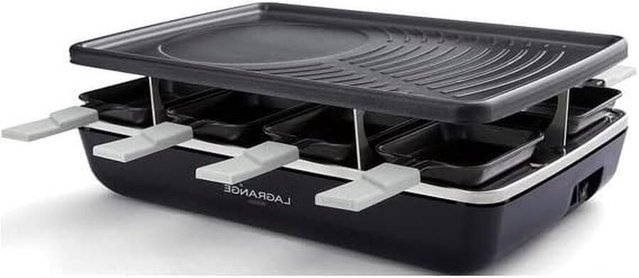 Multifunctionele Raclette Grill Plaat Gezellige Maaltijden 3 Functies 8 Personen Zwart