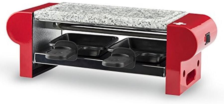 Multifunctionele Raclette Machine voor 2 Personen met Granieten Grillsteen en Anti-aanbak Pannetjes