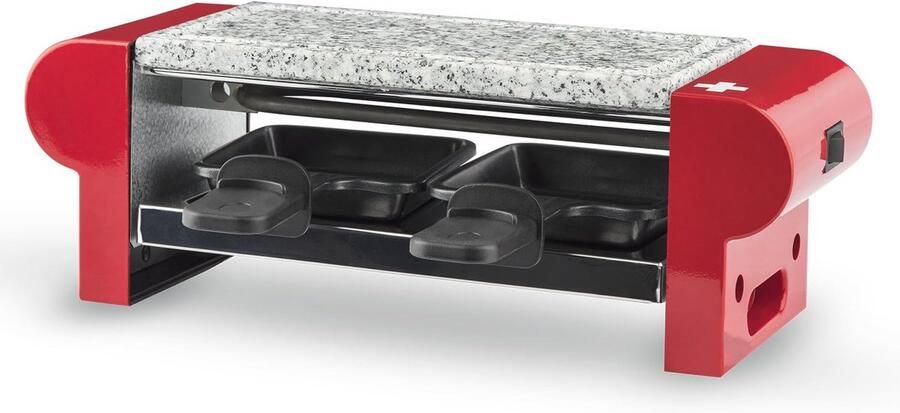 Multifunctionele Raclette Machine voor 2 Personen met Granieten Grillsteen en Anti-aanbak Pannetjes