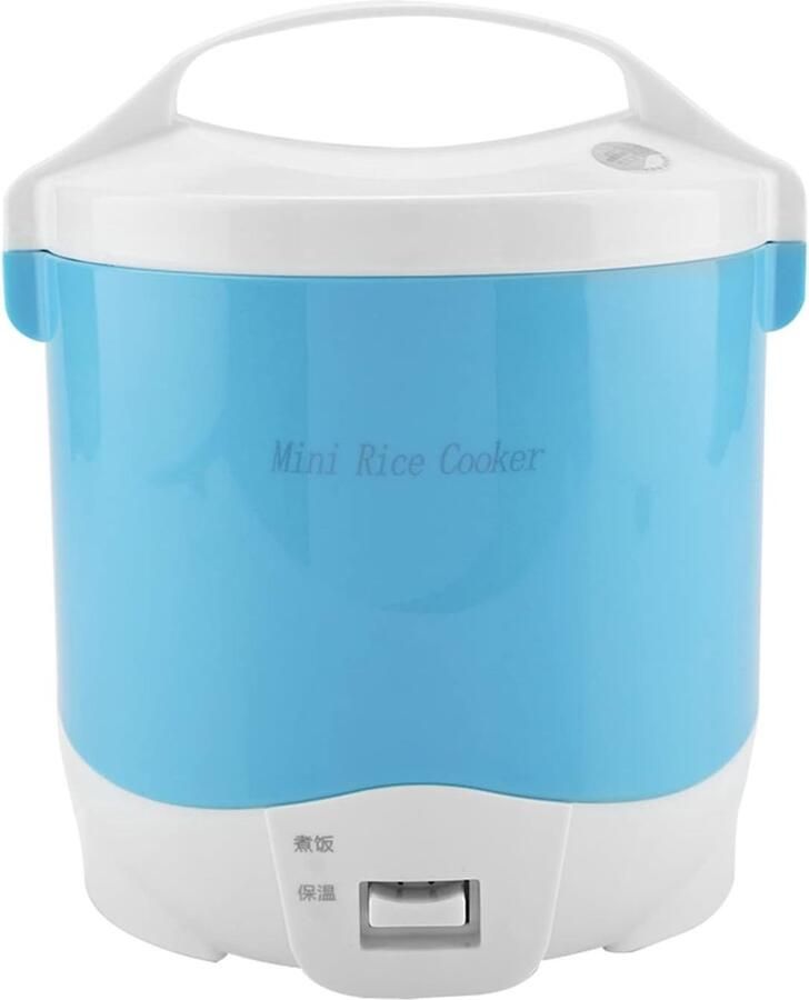 Multifunctionele Rijstkoker 1.6L Draagbare Stoomkoker voor Auto Thuis en Kantoor Blauw Compact Ontwerp 24V 18W