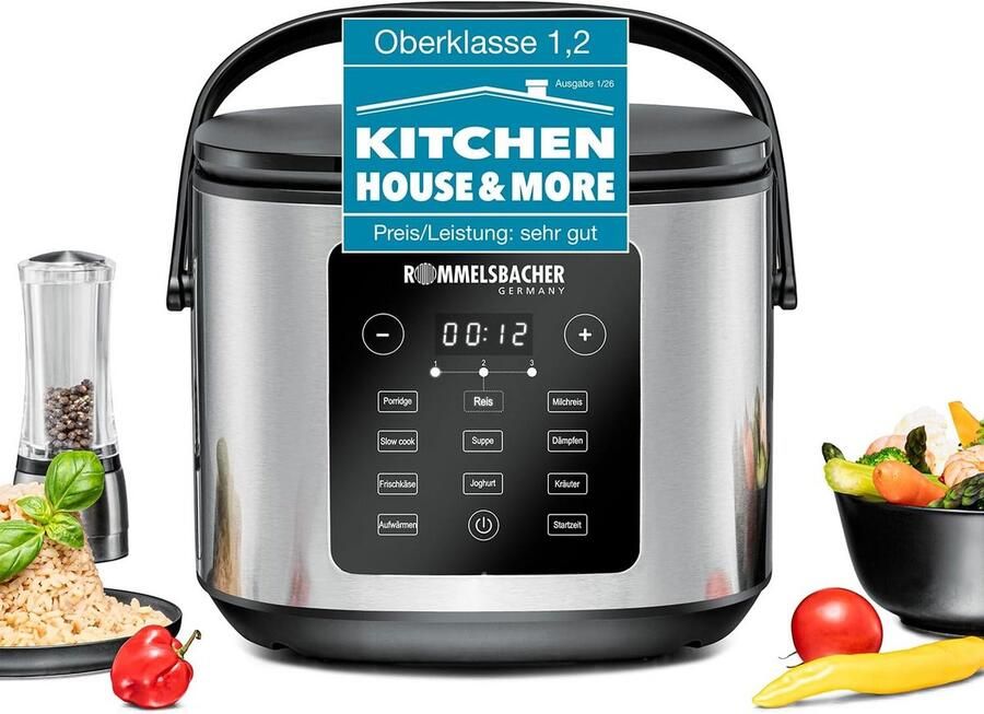Multifunctionele Rijstkoker met 12 Programma's en Timer Keramische Pan