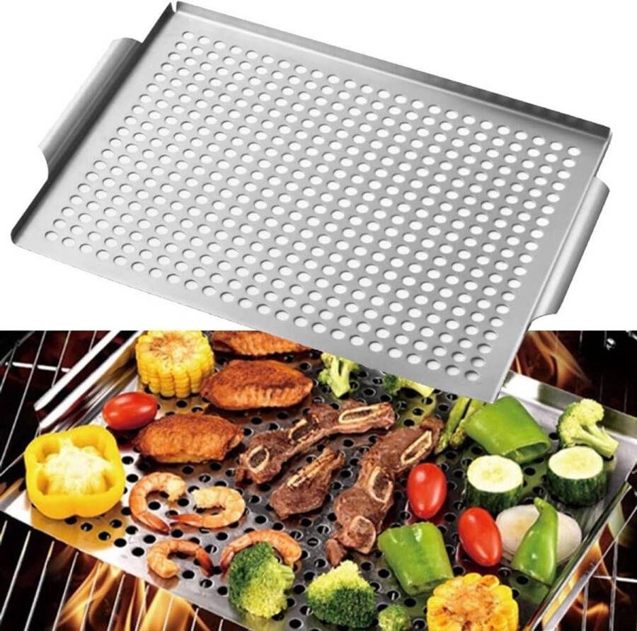 Multifunctionele Roestvrij Stalen Grill voor Buiten Koken met Ingebouwde Handvatten