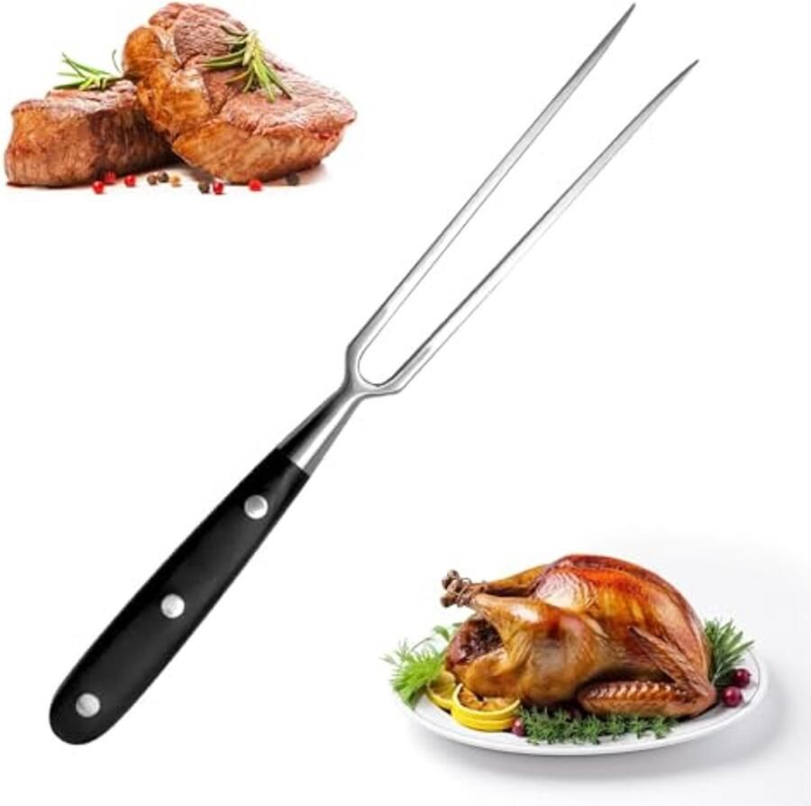 Multifunctionele Roestvrijstalen Vleesvork 30 cm Ideaal voor Grillen en Braden