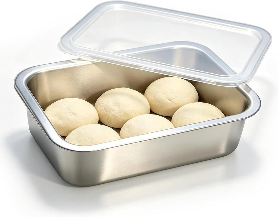 Multifunctionele RVS Deegdoos met Deksel voor Pizza Brood Taart en Meer 36 x 27 x 10 cm 9 Liter