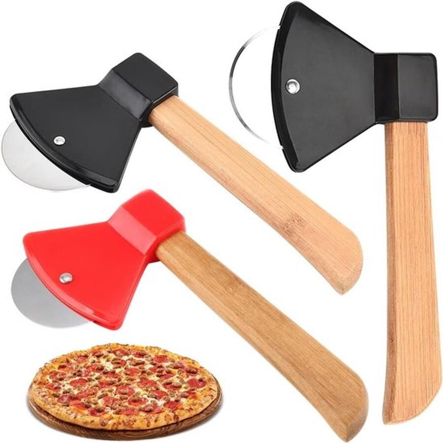 Multifunctionele RVS Pizzasnijder 2 Stuks Non-Stick Pizzawiel met Antislip Handvat voor Pizza Brood en Taarten in Kleuren