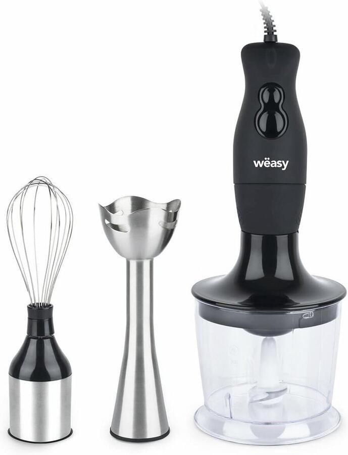 Multifunctionele Staafmixer 3-in-1 Met Roestvrijstalen Messen Krachtige 200W Motor 3 Turbo Functies Ergonomisch Ontwerp Inclusief Kom