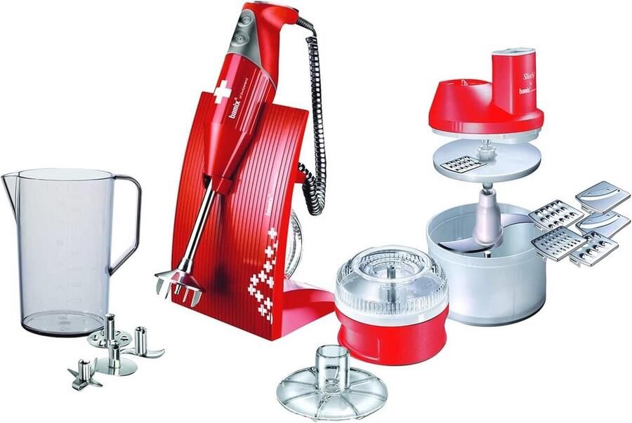 Multifunctionele Staafmixer met Accessoires Rood