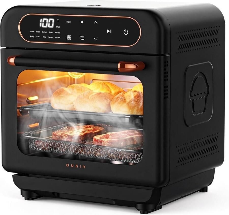 Multifunctionele Stoomoven 12 L 8-in-1 Mini-Oven met Warmeluchtcirculatie Voor Thuis Koken