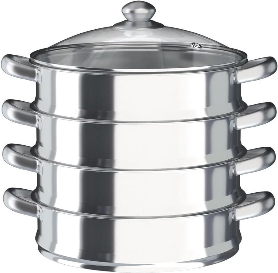 Multifunctionele Stoompan 5-Laags 30cm RVS Geschikt voor Inductie