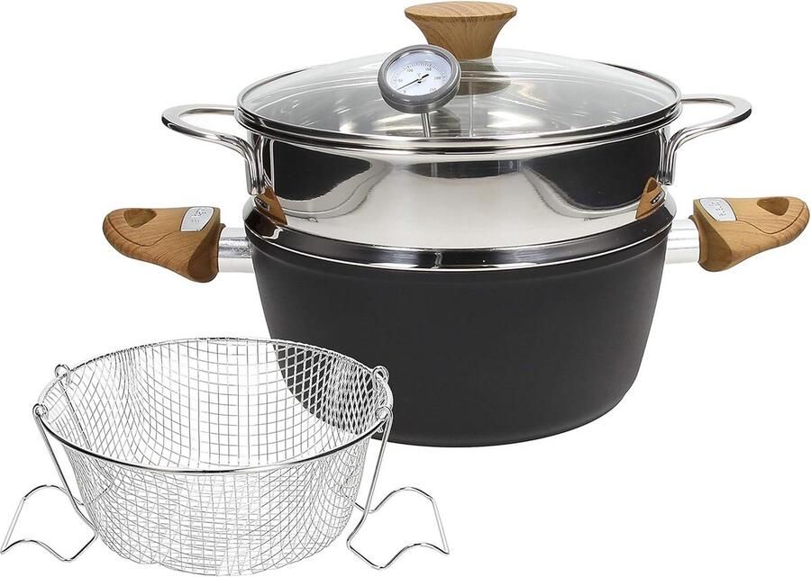 Multifunctionele Stoomset met Braad- en Stoommand Gesmeed Aluminium