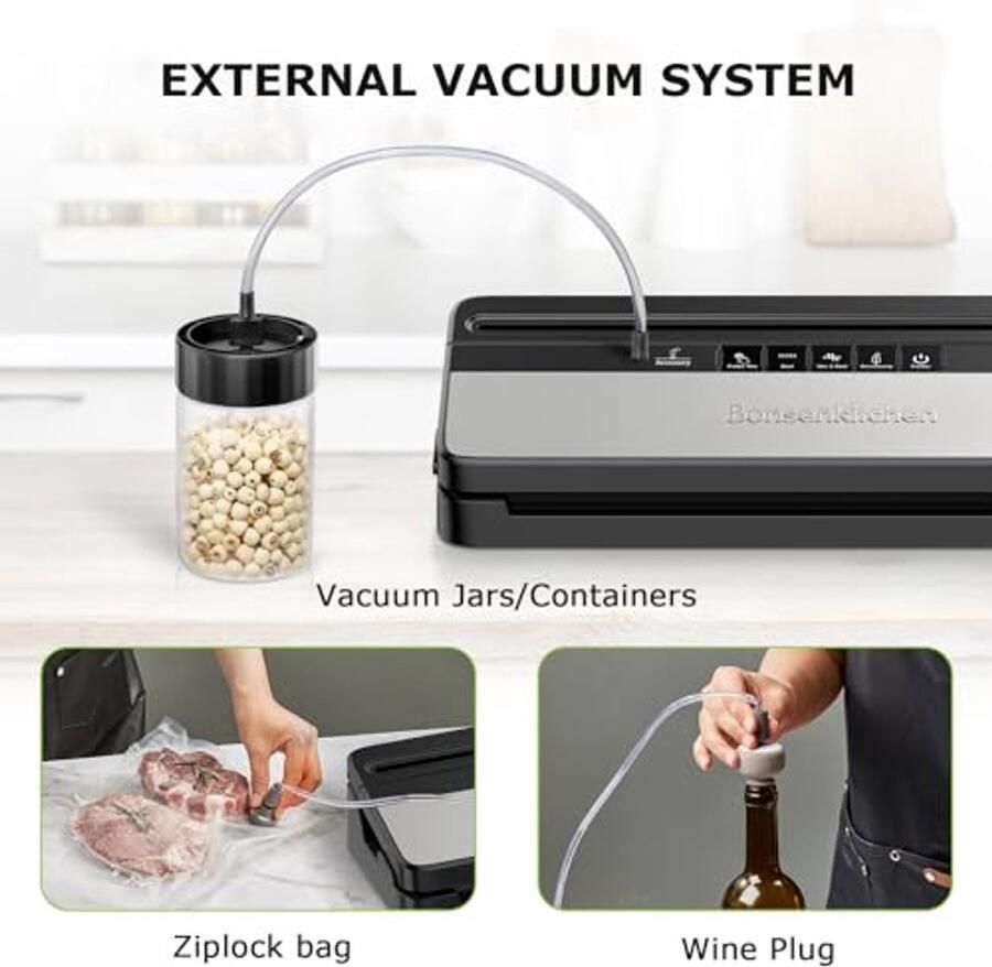 Multifunctionele Vacuümmachine voor Levensmiddelen met Snijmachine en 50 Zakken