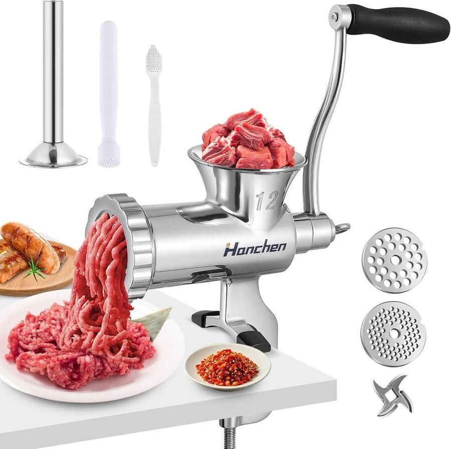 Multifunctionele Vleesmolen voor Thuisgebruik Roestvrij Staal Perfect voor Vlees Vis en Groenten