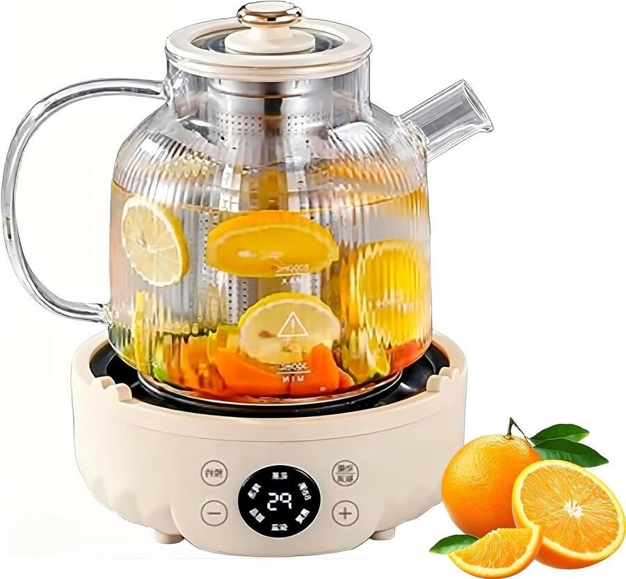 Multifunctionele Waterkoker Theemaker Gezondheidspot Thee Zetten Automatische Temperatuurregeling 1.8 Liter Beige