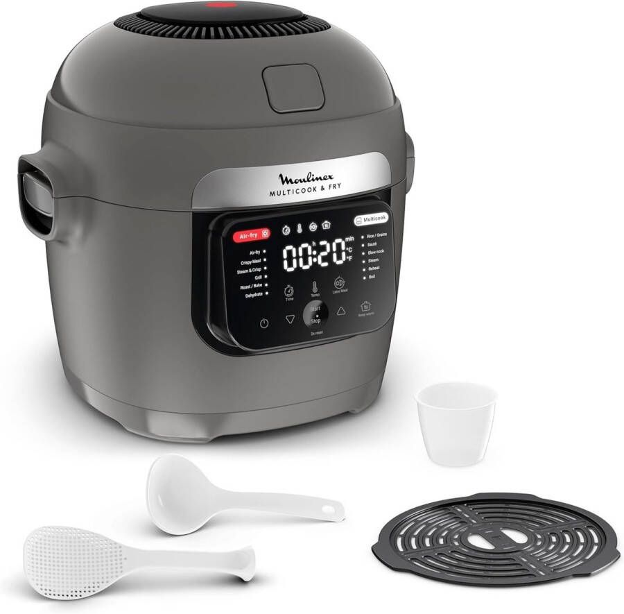 Multikoker en Airfryer: 12 Programma's 6L Capaciteit Koken op 2 Niveaus