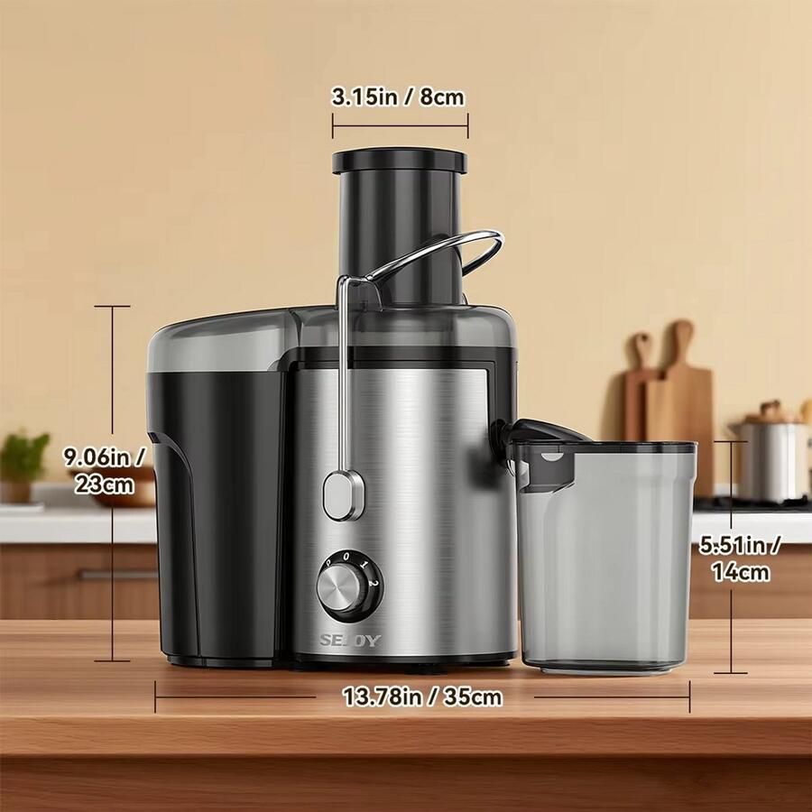 Multisupply Sapcentrifuge Juicer voor Groenten & Fruit Grote Vulopening 2 snelheden 600 Watt