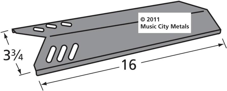 Music City Metals 90201 Porselein Staal Warmteplaat Vervanging voor Select Grill Chef Gas Grill Modellen