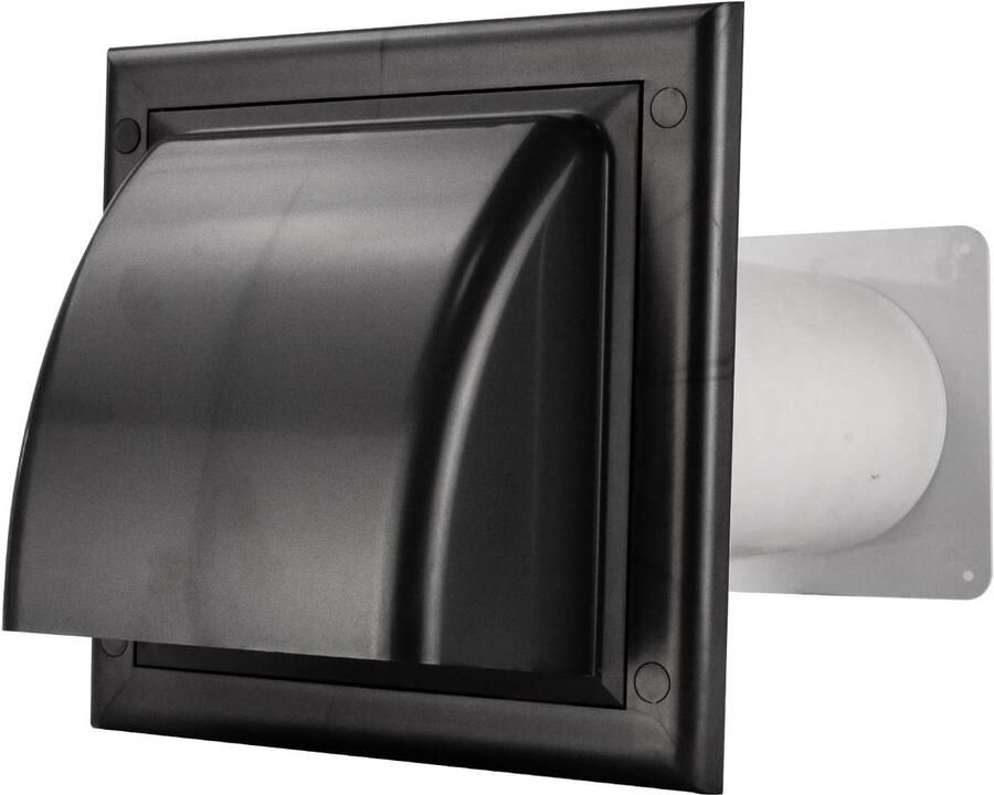 Muurdoorvoer Afzuigkap Afvoerlucht Kunststof Afzuiging Ventilatie Met Terugslagklep Ø 150 mm Grafiet