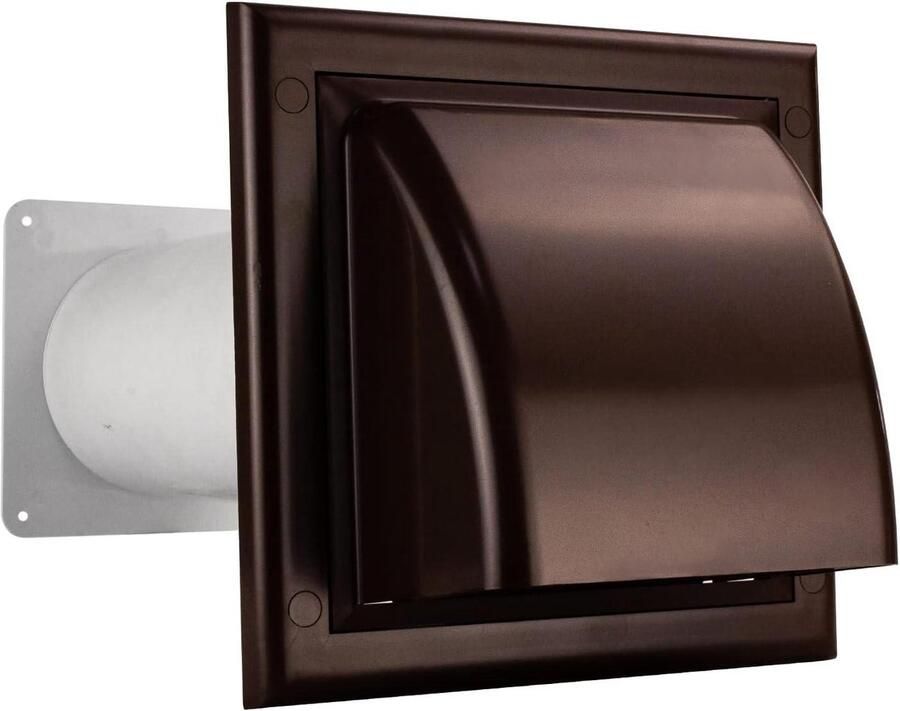 Muurdoorvoer Afzuigkap Kunststof Kap Ventilatie Afvoer Met Terugslagklep Ø 150 mm Bruin