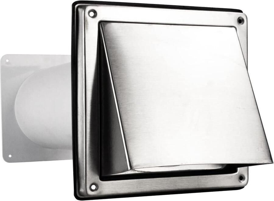 Wandafvoer Kap Ventilatiebuis Set Keuken Afzuiging Met Terugslagklep Ø 150 mm Grijs