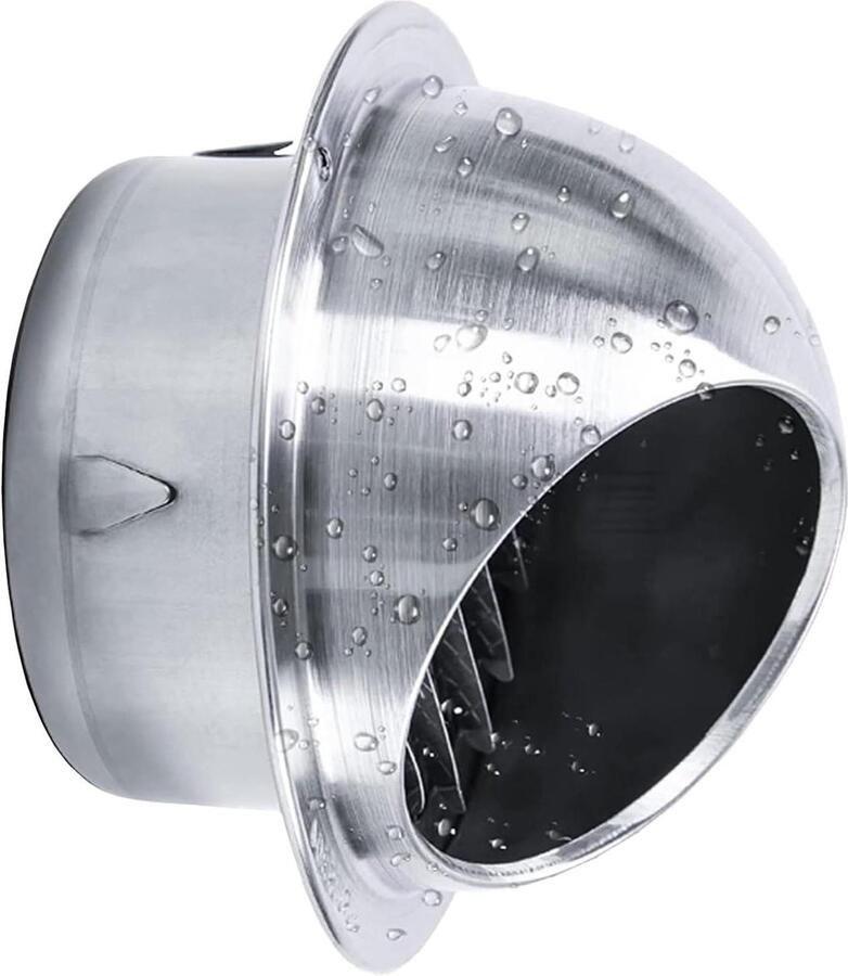 Muurventilatiekap Afzuigkap Ventilatieafdekking Ventilatie Buiten Weerbestendig Ontwerp 5-30 cm Diameter Zilver