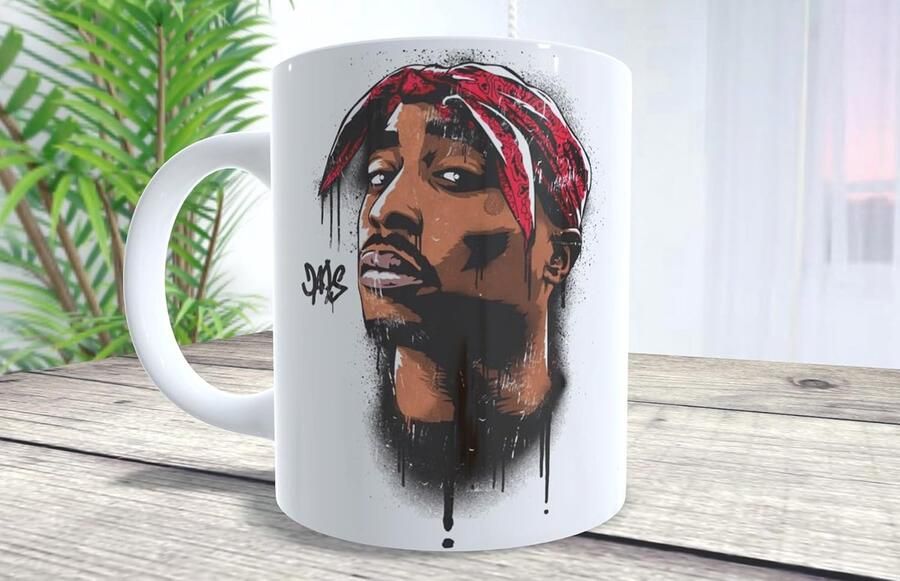 Muziek Mok Hip Hop Drinken Ochtend Koffie Duurzaam Keramiek 350 ml Inhoud Wit