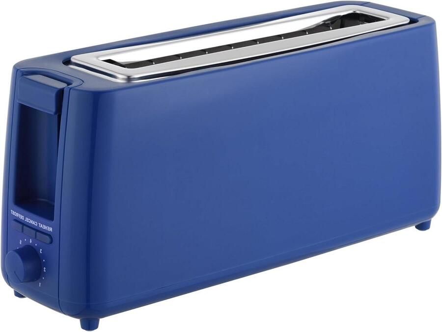 My Wave Simple toaster with 1 slot for all types of bread and pastries power 1050 W adjustable temperature and capacity for 2 toasts heating defrosting and stopping functions blue