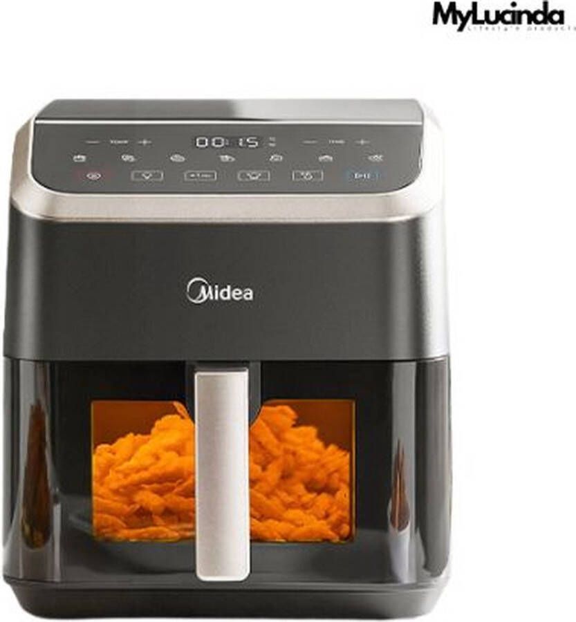 Mylucinda Airfryer XL – 5 2L Heteluchtfriteuse – 7 Slimme Kookstanden – Met Raampje One-Touch Systeem En Energiezuinig Design