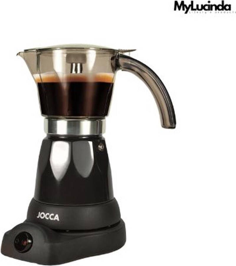 MyLucinda Inductie Koffiezetapparaat Italiaanse Espresso voor 4 Kopjes Draagbaar 360° Draaibare Basis Warmtebestendig Handvat